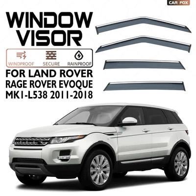Suitable for Range Rover Evoque Window Visor (Rain shield) - standard-packaging-without-logo-land-rover-range-rover-evoque-mk1-l538-2011-2018-pc-silver-bright-strip-window-rain-shield