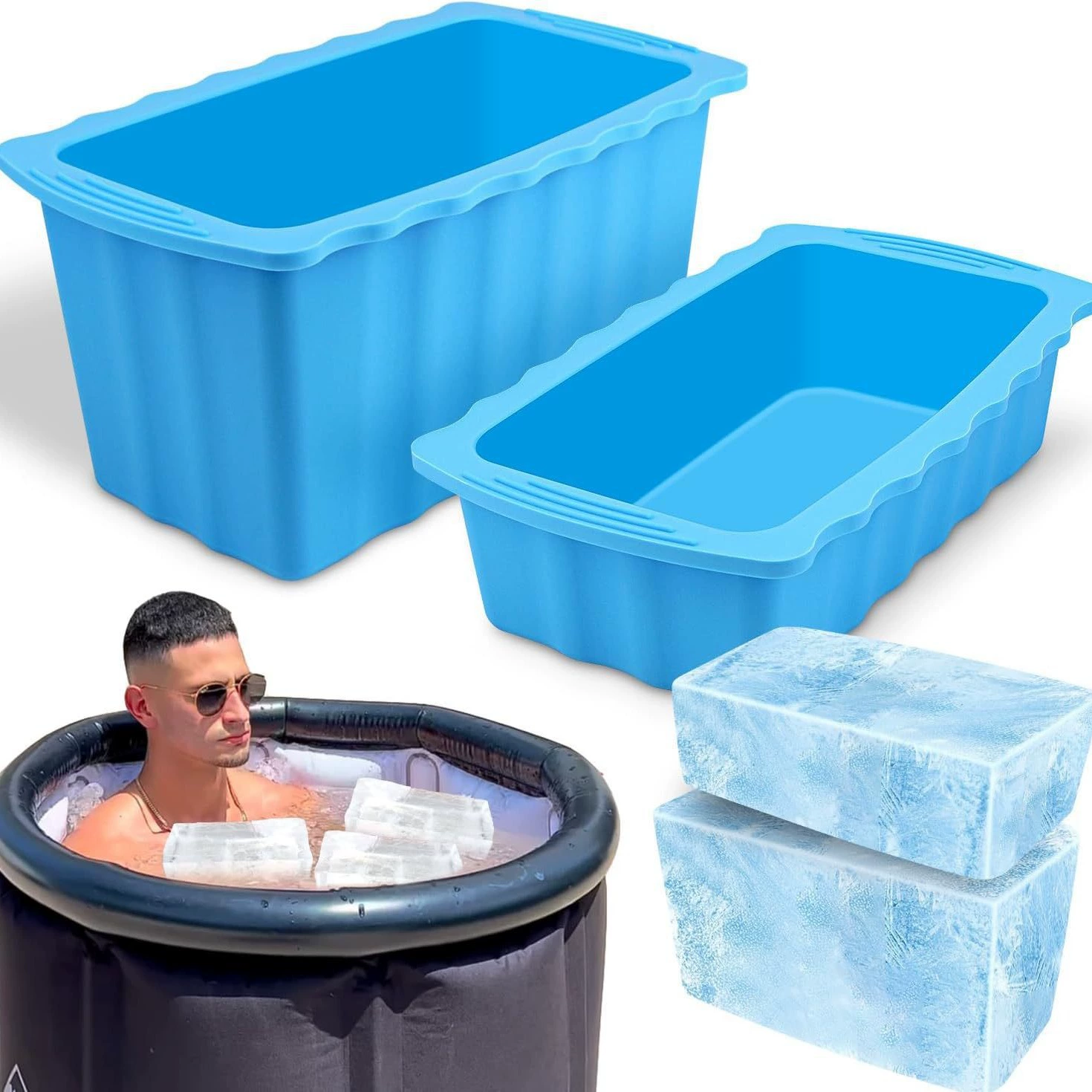 Силиконовое большое ведро для льда прямоугольная негабаритная форма для кубиков льда охладитель для ванн многоразовая силиконовая форма для льда