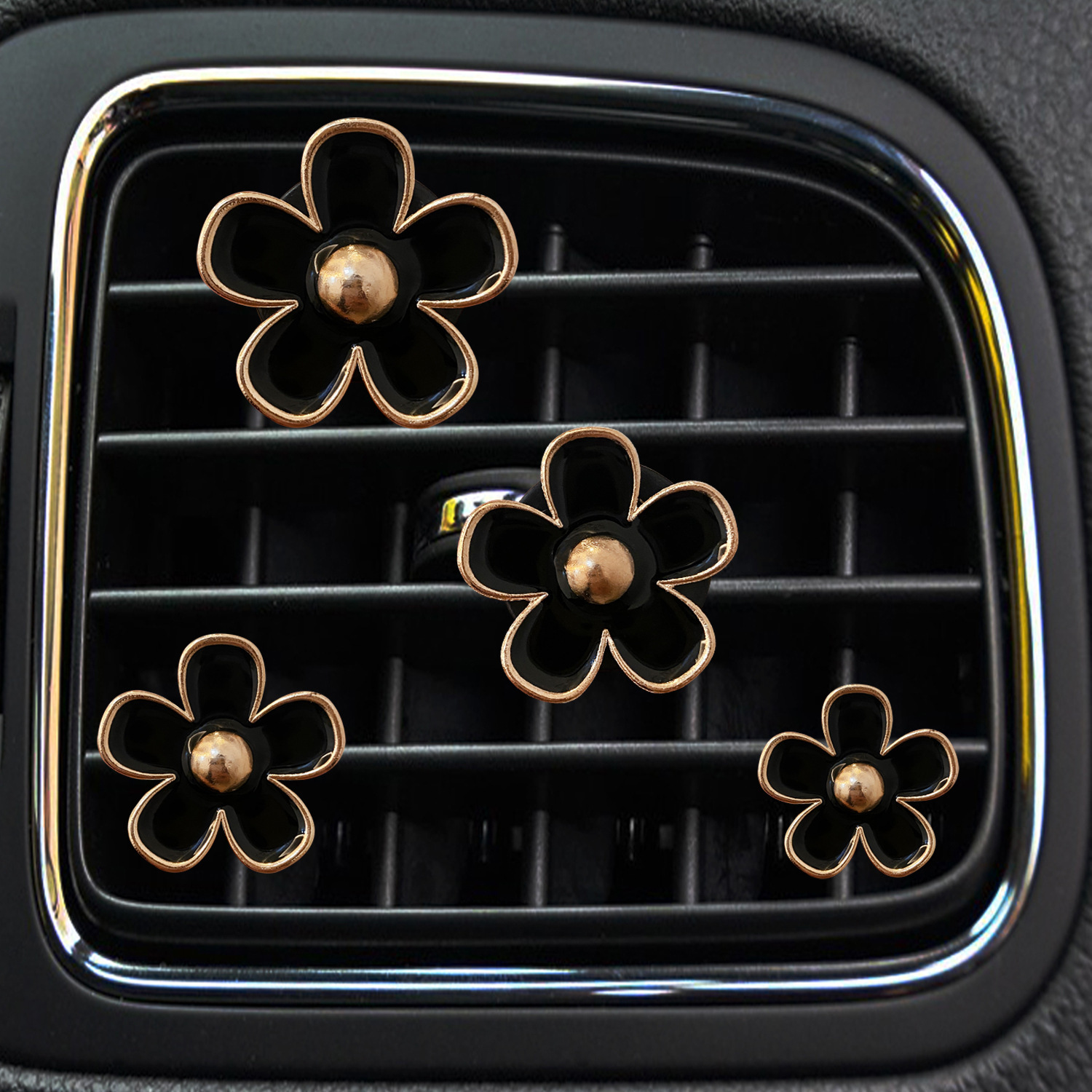 Little Chrysanthemum Car Perfume Joyas Aleación Little Daisy Flor de cinco pétalos Salida de aire del coche Perfume Decoración Clip