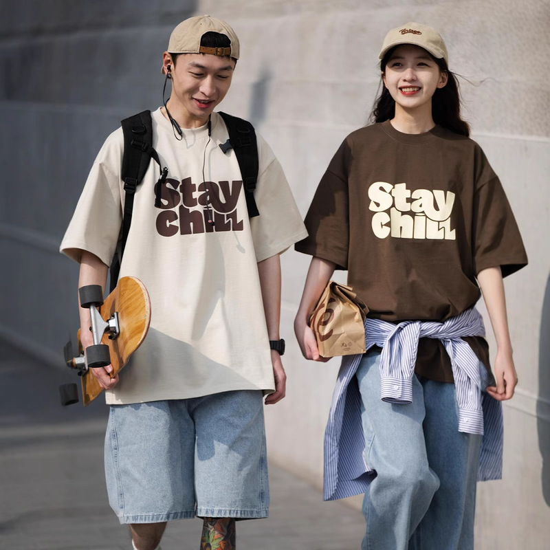 Bellken Early Morning Studio 23SS Cotton Profile Loose Heavy Shaped Teenage Short-sleeved T-shirt Men's Couple Dress