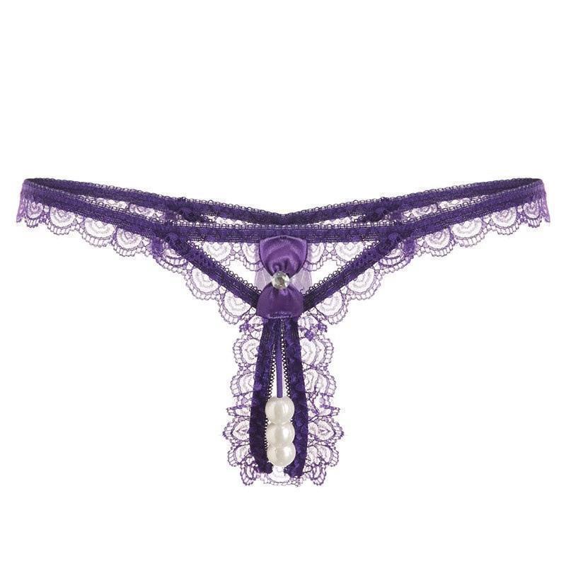Sexy women's lingerie, sexy thong, women's pearl massage open-crotch low-rise T-pants, no need to remove, alluring, wholesale Sexy women's lingerie, sexy thong, women's pearl massage open-crotch low-rise T-pants, no need to remove, alluring, wholesale