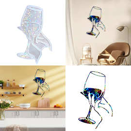 亚马逊爆款创意红酒杯艺术墙面装饰滴胶模具diy全息硅胶模具