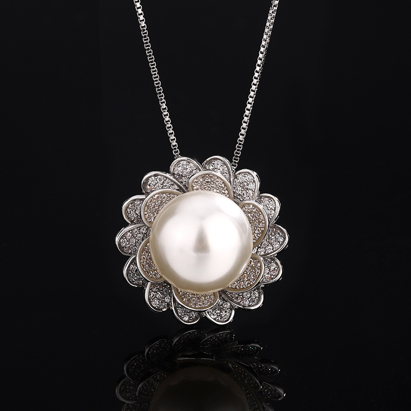 2024 nuevo estilo Zhuang Shengsheng joyería fondo de cobre chapado en perlas moda retro traje de loto mujer 14mm