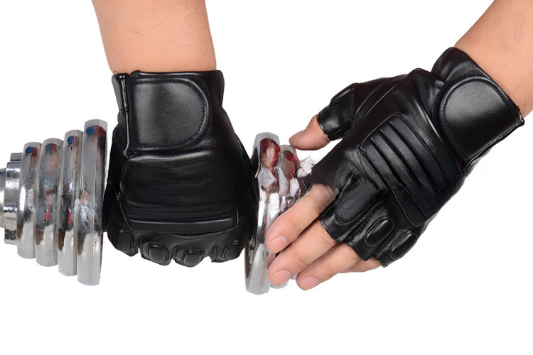Factory spot supply R standard men's leather half finger half gloves sports fitness pu riding outdoor gloves_maomaolike.com
