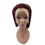 出口欧美非洲外贸假发 13*4蕾丝款99j# BOBO女短直发真人发8英寸