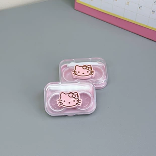 Футляр для контактных линз с пинцетом и палочкой компактный с рисунком Hello Kitty