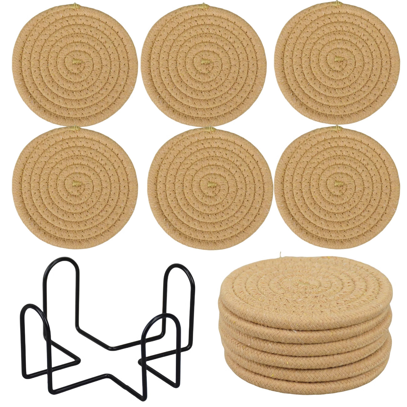 Transfronterizos tejidos de algodón mano cojín de mesa de oficina