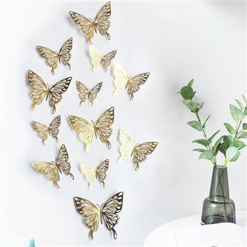 Décoration murale papillon 3D en papier creux, simulation tridimensionnelle, salon, bureau, maison, fenêtre autocollante_voghion.com