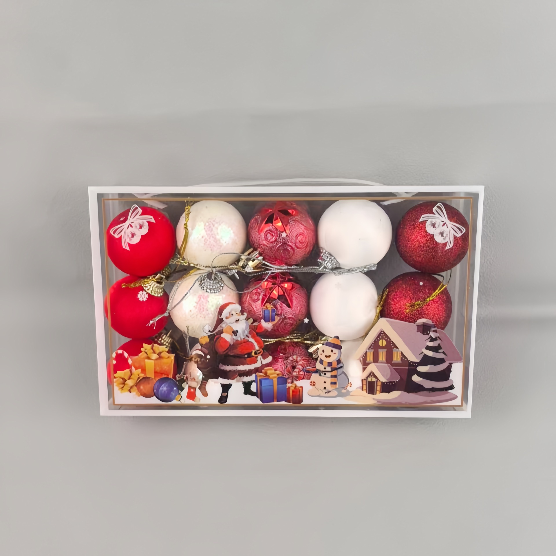 Nuevos Adornos navideños transfronterizos cuelgan bolas navideñas juego de bolas navideñas colgante de árboles de Navidad caja de regalo bolas navideñas q image 32