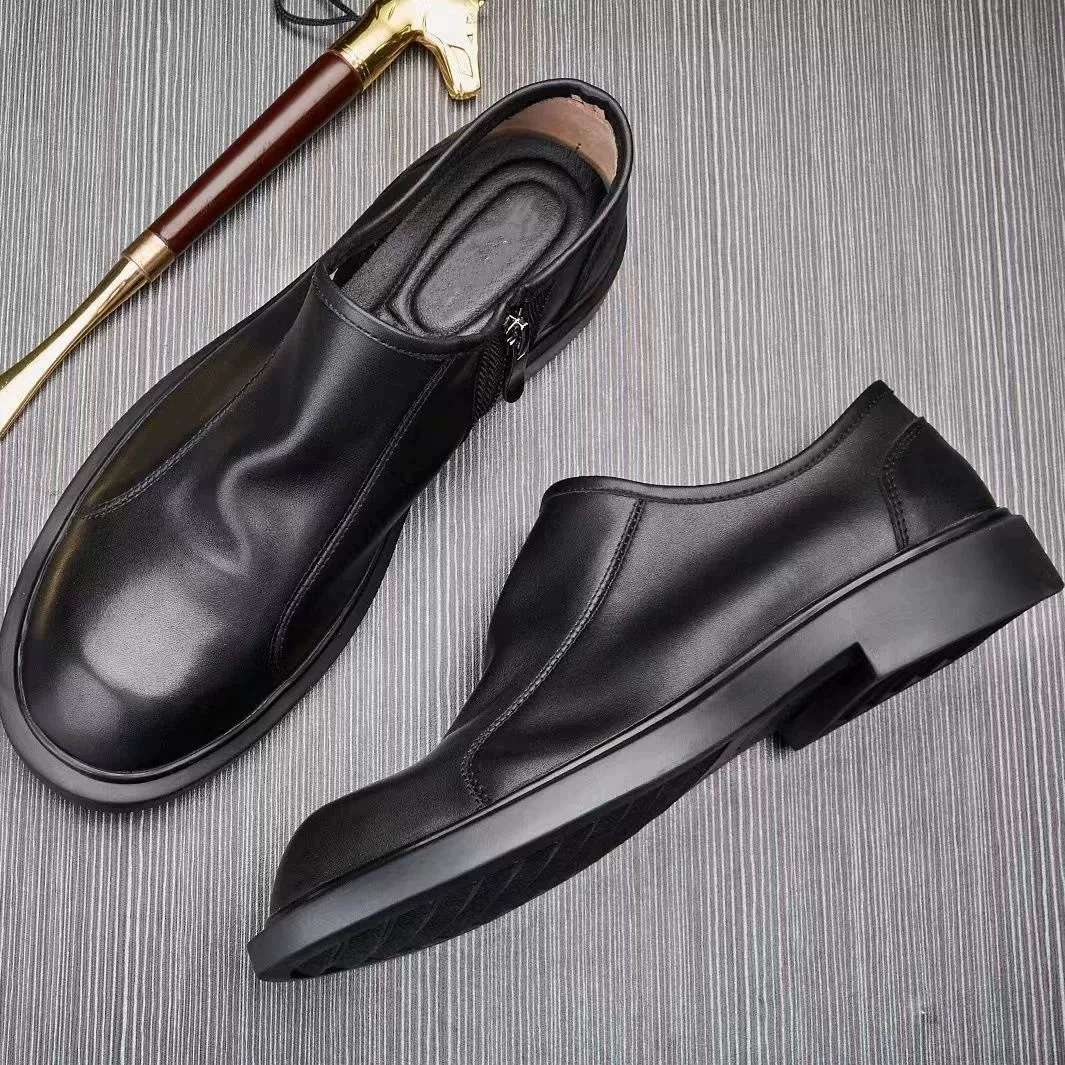 Мужские повседневные кожаные туфли из натуральной кожи для внешней торговли, осенние дышащие кожаные ботинки на низком ходу, большие размеры, мягкие кожаные деловые слипоны из воловьей кожи для мужчин