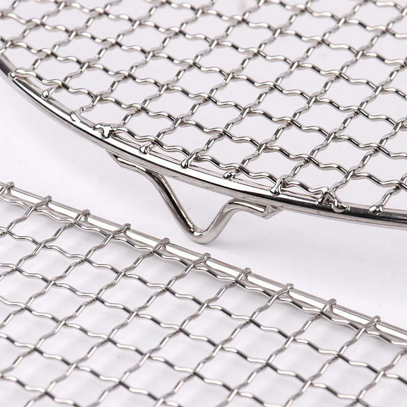 Red de barbacoa de laminación de acero inoxidable estilo coreano ronda barbacoa portátil Red de secado para Red de laminación comercial rejilla de barbacoa de cobre