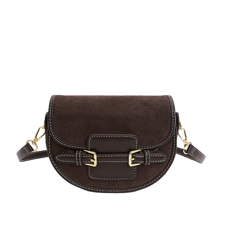 Bolsa de silla de mano exterior de color combinado para mujeres 2025 nueva moda universal nicho retro bolso de hombro