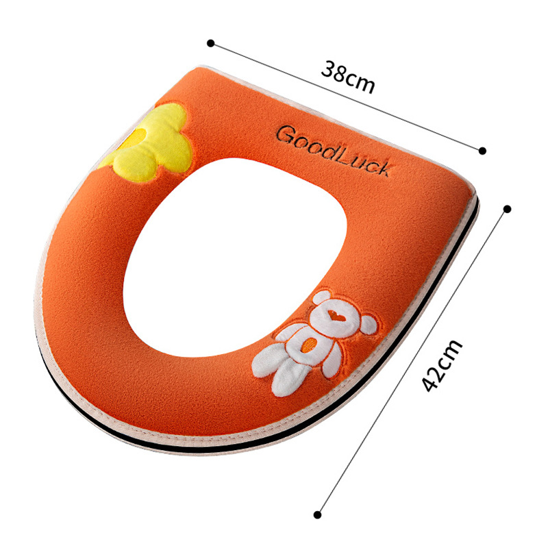 Otoño e Invierno estera del inodoro con la manija de la arandela del asiento Four Seasons universal impermeable cubierta del inodoro del hogar cubierta del inodoro estera