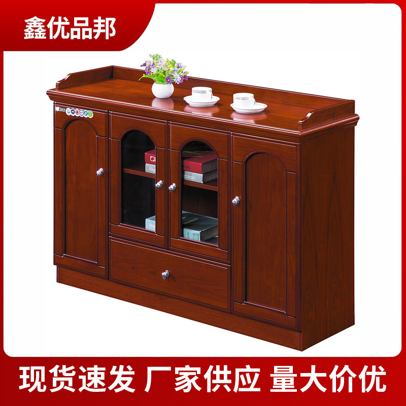 New Chinese Style Reception Low Cabinet Wine Cabinet Paint Office Storage Cabinet Solid Wood Sideboard Large Tea Cabinet Furniture