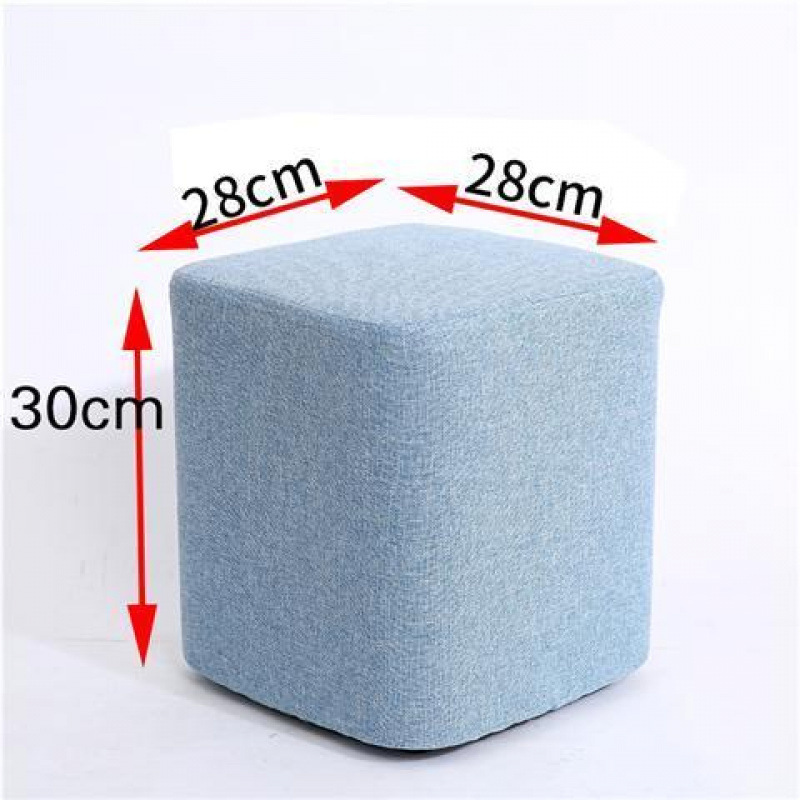 연한 하늘색 30cm 높이 사각 스툴 - 장인 정신으로 엄선