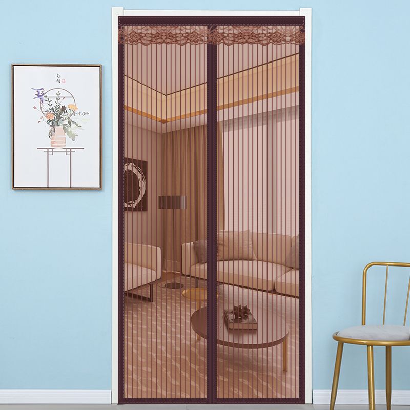 New Simple Stripesd Pure Color Anti-Mosquito Door Curtain Magnetic Soft Gauze Door Curtain No Punching Bedroom Living Room Anti-Fly Ventilation Curtain