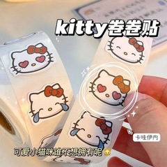Kt猫巻きステッカー漫画かわいいkitty猫巻きシール小紅本同金ins装飾手帳表情シール