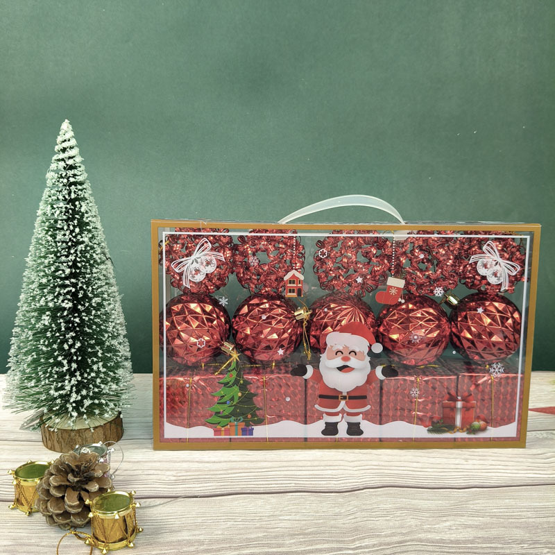El comercio exterior se vende bien, juego de bolas de espuma de bolas de Navidad rojas, juegos de bolas de nieve coloridas de pino, adornos de árbol de Navidad de 6 cm