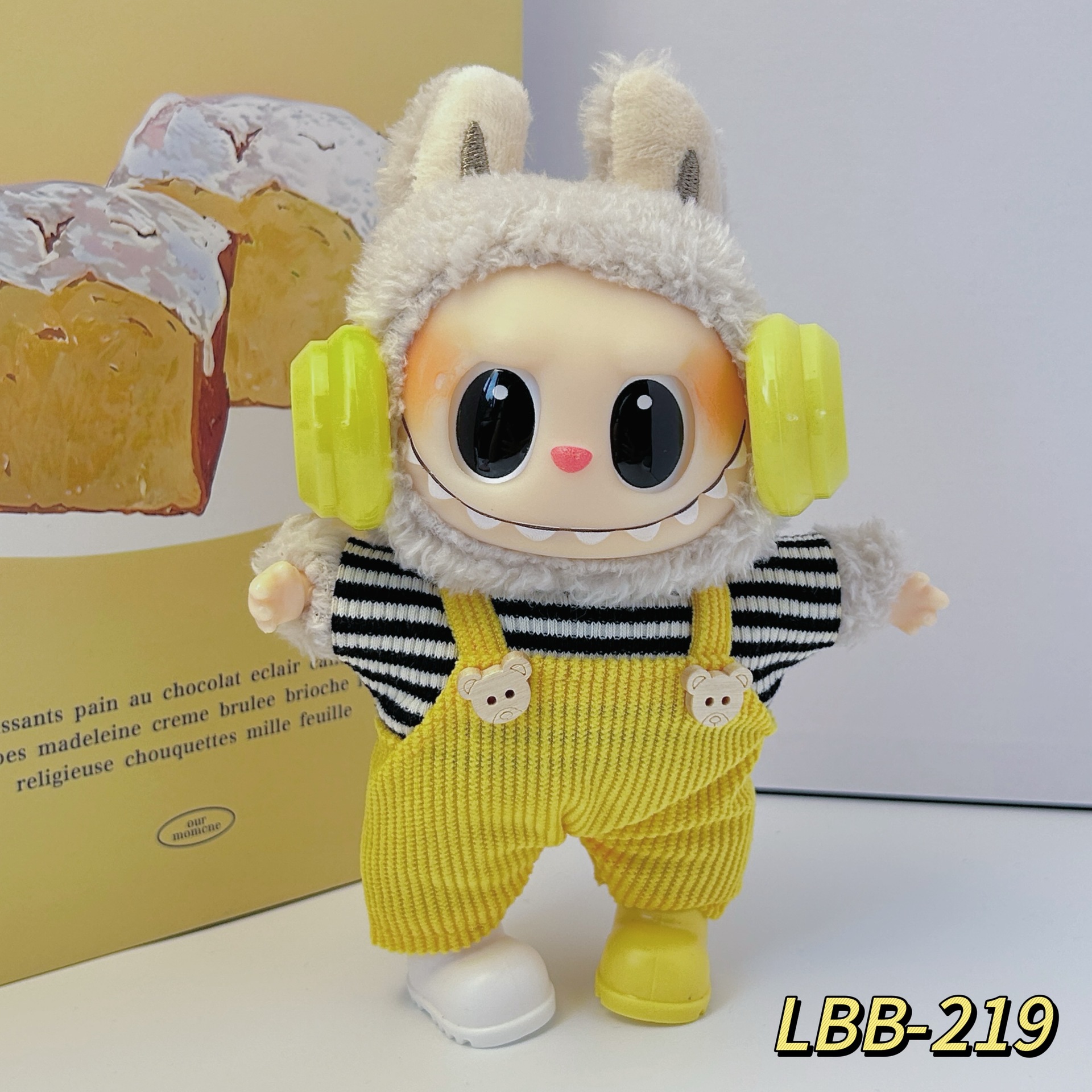 Labu bob11 ropa de muñeca labubu 15cm muñeca de marea osos pantalones 10cm conjunto bjd image 12