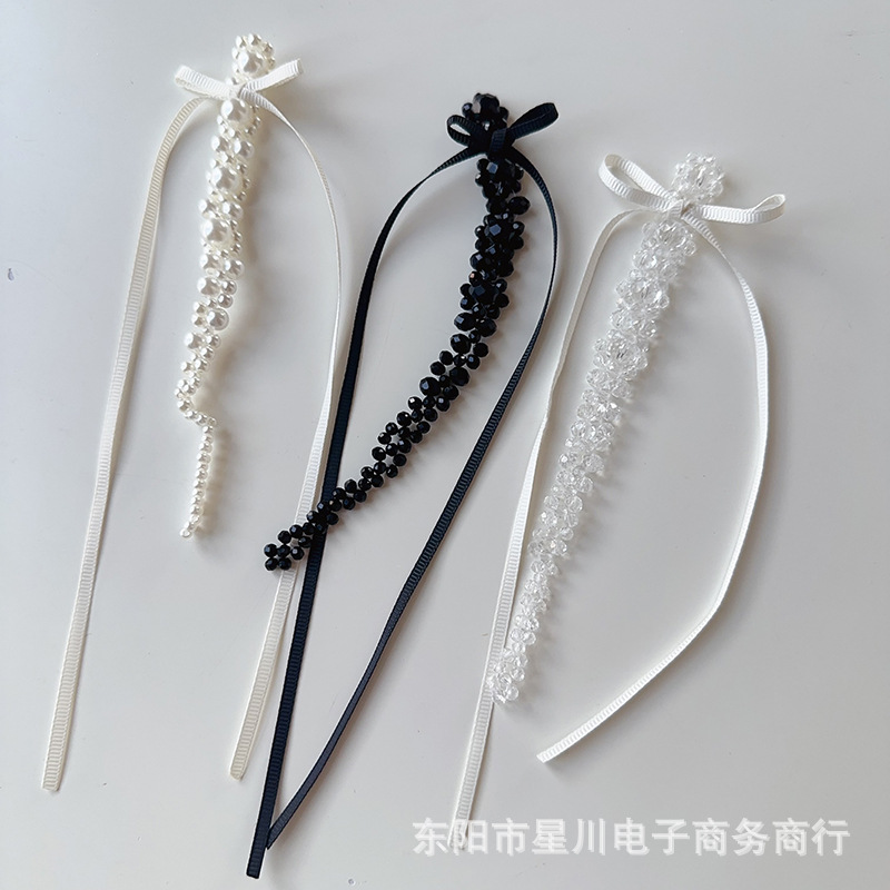 과장된 틈새 반짝이는 크리스탈 긴 리본 소재 성격 고급 의류 손으로 꿰매는 술 장식 도매