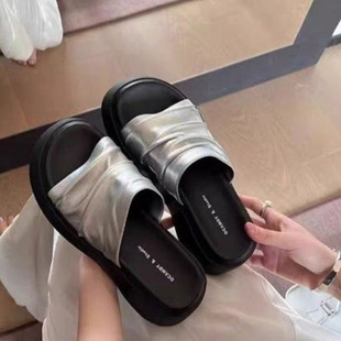 Slippers with High Heels (6-8cm) Pu Rubber Platform Sole Large Quantity + V