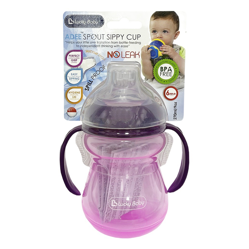 Taza para beber Lucky Baby, pico de pato PP, tetina de silicona, 240ml, sin pajita