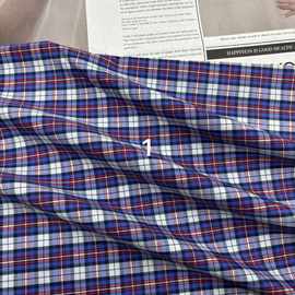 涤棉男装色织格子布 新款色织面料桌布围裙哇哇衣蝴蝶结童装衬衫