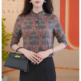 秋冬洋气小衫气质减龄保暖百搭显瘦上衣女士妈妈遮肚显瘦打底衫春