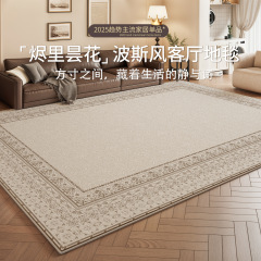 客厅地毯2025新款波斯风免洗可擦沙发茶几垫卧室家用防水易打理