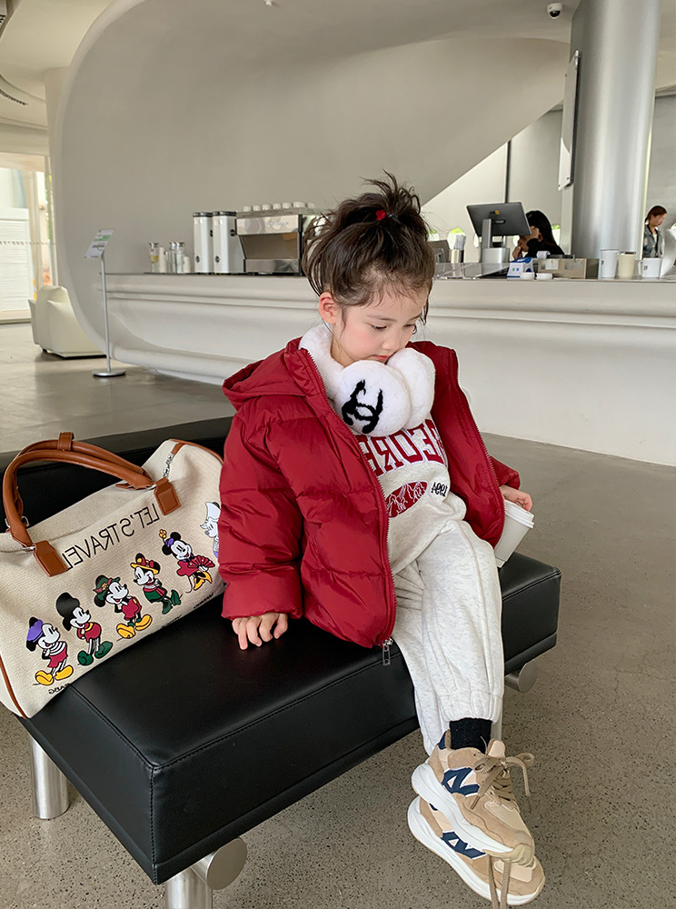 Jungen Mädchen Set Brief Stickerei Fleece Verdickt Weiche Pullover und Hosen 23 Winter Neue Kinder Kleidung_voghion.com