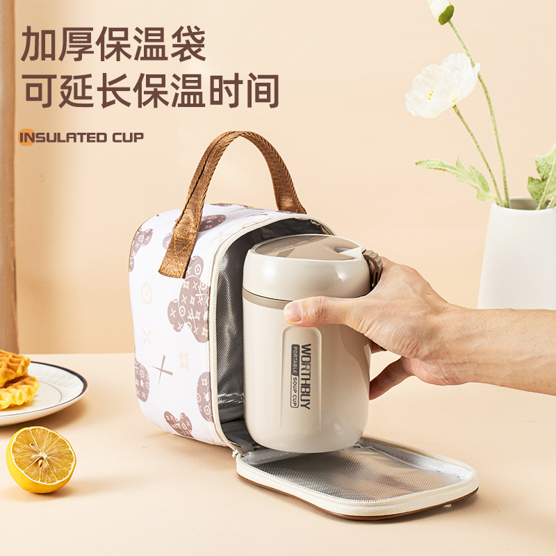 304 taza de desayuno de acero inoxidable estudiante de alta apariencia taza de sopa aislada taza de leche para niños lonchera portátil olla de sopa taza