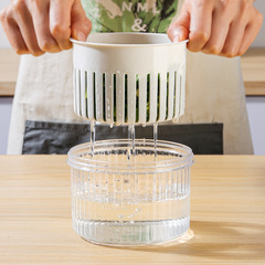 廚房蔥姜蒜收納盒冰箱蔥花保鮮盒瀝水圓形備菜盒食物儲存家居香蔥