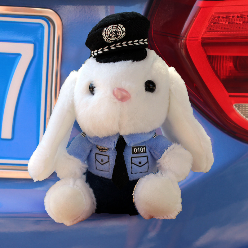Car rear pendant traffic police bear doll cute cartoon trunk ornaments motorcycle police doll