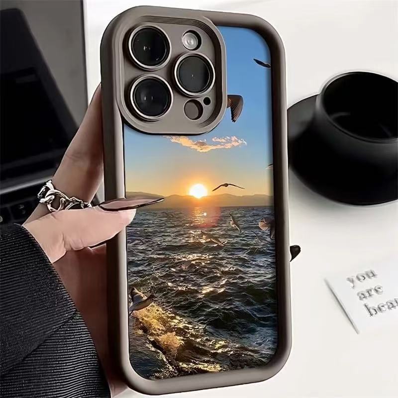 Sunrise Scenery Apto para iPhone 16 Funda para teléfono móvil 11 Apple 15 Anti-caída 14 Europa y América 13promax Nuevo 12xr