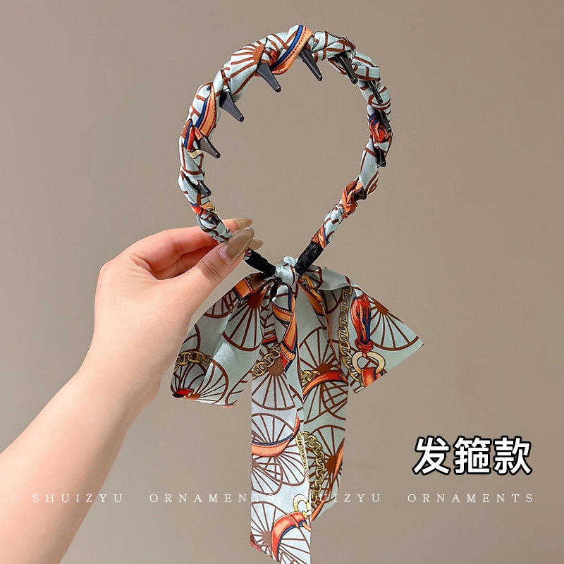 飘带高颅顶发箍女日常外戴头箍2025新款高级感编发一体发卡夏头饰|undefined