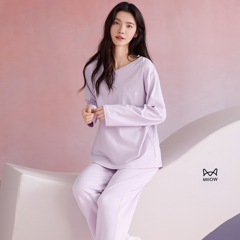 New Autumn and Winter Pajamas for Women, Long-Sleeved and Long-Pants Set, Plus Size Loungewear, Cute Cartoon Style, Suitable for Spring and Autumn, Can Be Worn Outside