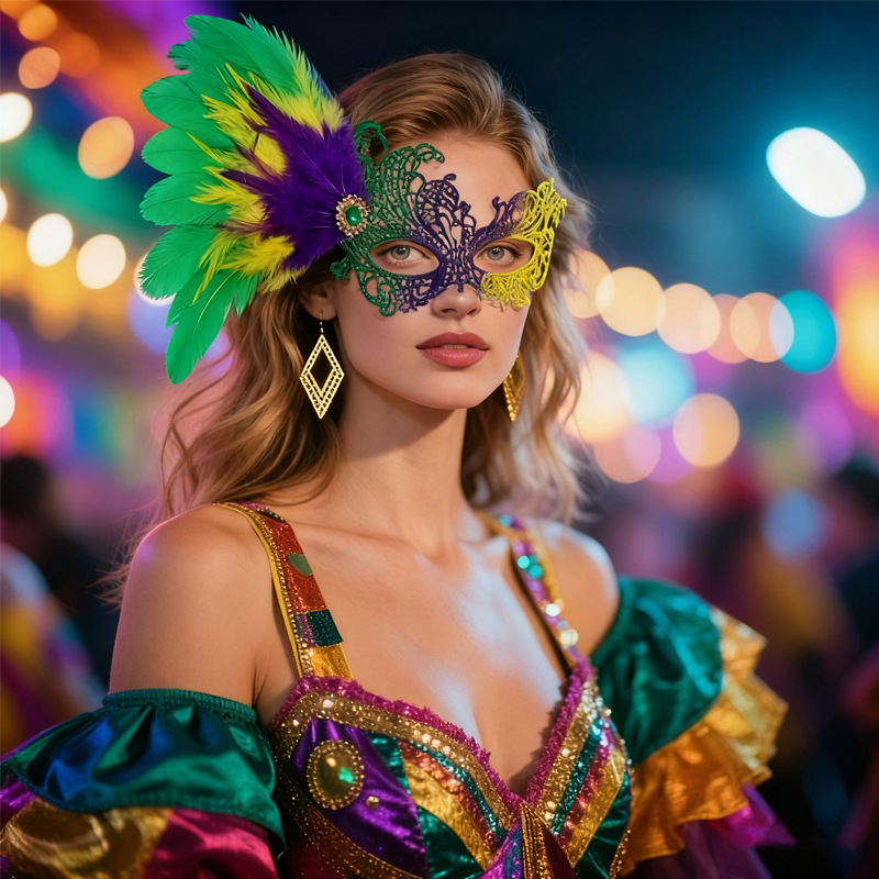 In stock al por mayor brillante plumas indias bandas de maquillaje de baile espectáculo de fiesta bandas de cabello accesorios