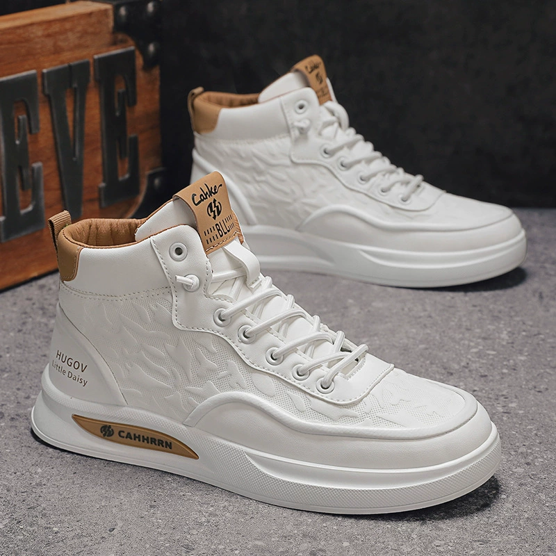 Осенние новые маленькие белые туфли Мужская повседневная толстая подошва дикая удобная спортивная обувь мужская кроссовка студенческая обувь