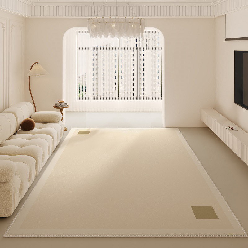 Alfombra de lujo ligera alfombra de lana de cristal alfombra de dormitorio alfombra de cama alfombra de gran área piso al por mayor