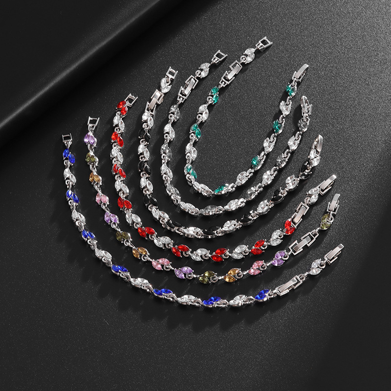 Damen Armband Aus Zirkon Und Legierung Mit Blatt Design_voghion.com