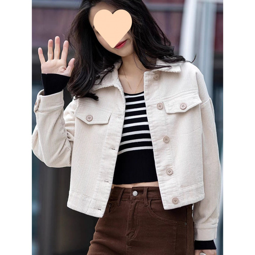 Women's 2025 Autumn Fashionable Collarless Blazer Jacket Casual Short-sleeve Outerwear