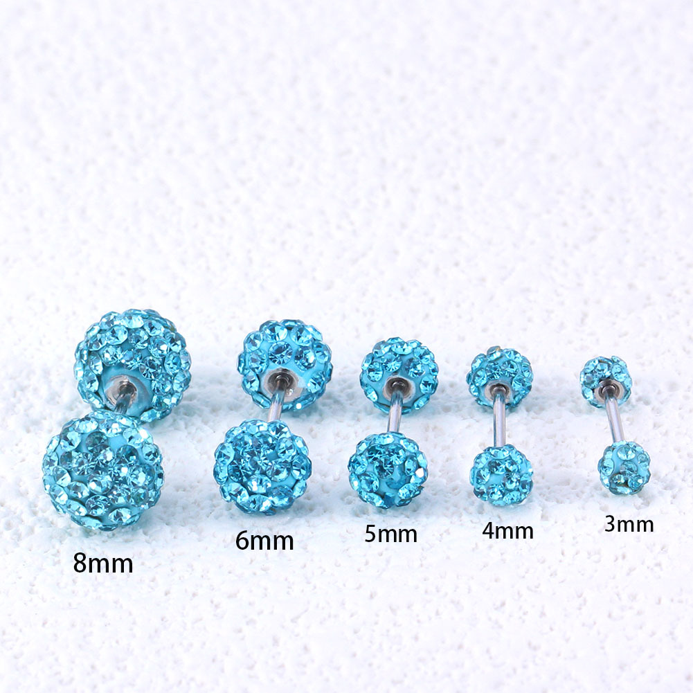 S925纯银香巴拉满钻耳骨钉韩版精致耳蜗钉耳环银耳饰养耳洞银耳钉