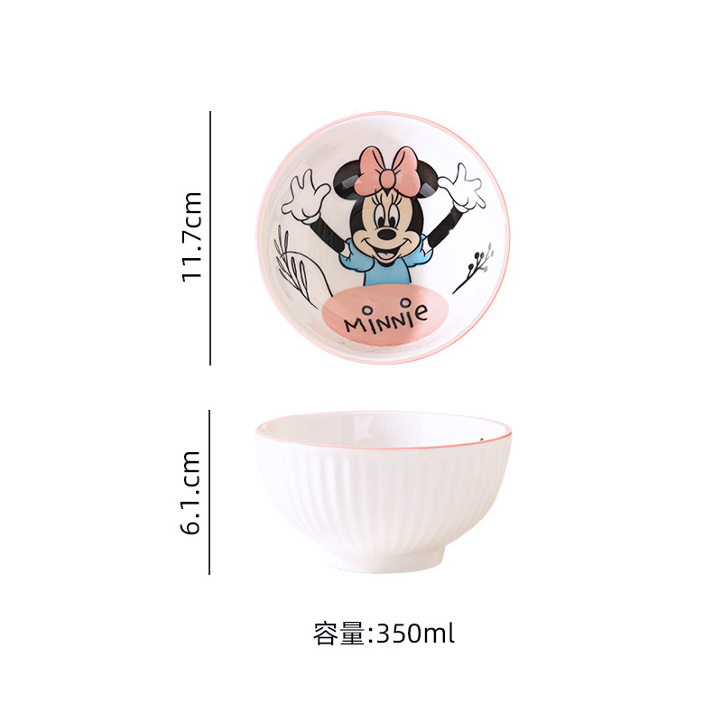 Cuenco de arroz de cerámica de dibujos animados de Mickey 4.5 pulgadas de cuatro platos con un alto valor de cara image 10