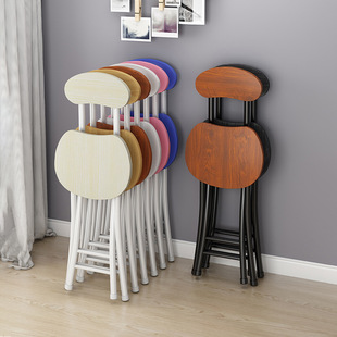 Chair Home Backrest Foldable Chair Dining Chair Outdoor Portable Simple Bench Dormitory Rental Room Small Stool