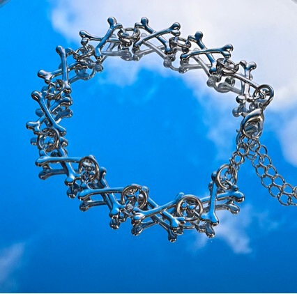 Metal cross bone trendy men's bracelet Gothic handsome vintage metal bracelet hip hop alloy punk jewelry