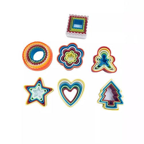 Baking mold 5-6 piece plastic cookie mold set, cake mousse circle, vegetable cutting, cookie plum blossom mold