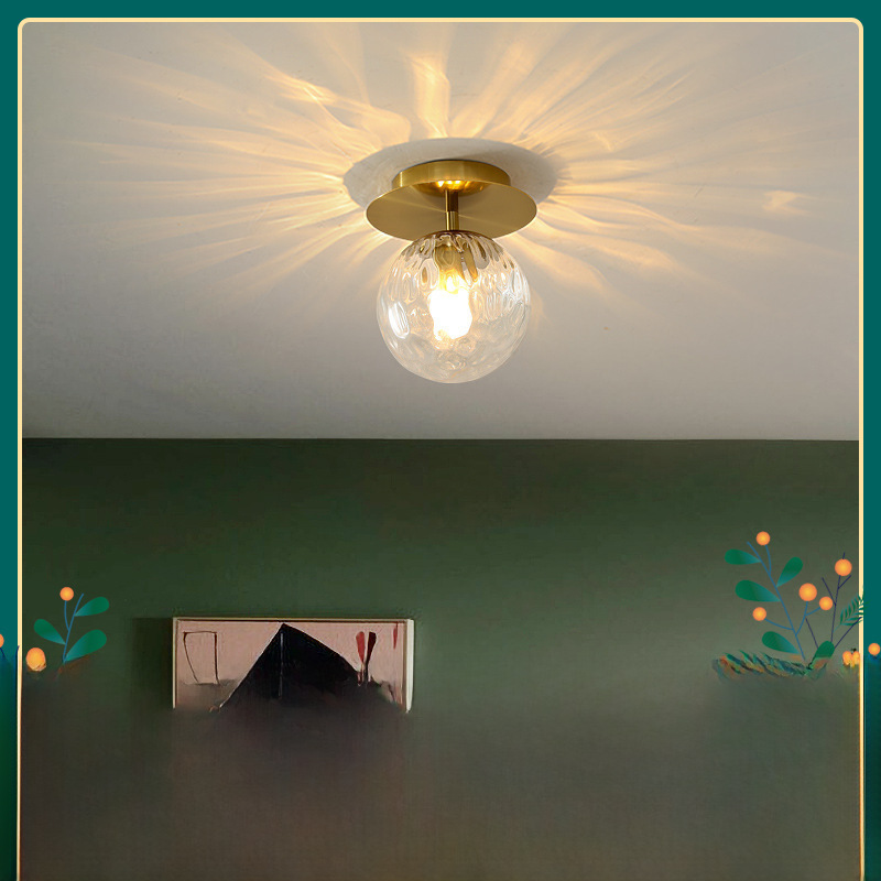 Creative golden glass ceiling light for corridor for gazebo