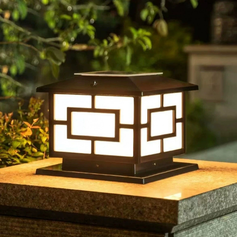 Налобный светильник на солнечной колонне, уличный настенный светильник для виллы, дворовый светильник, домашний сад, новая солнечная лампа, цепь для ворот