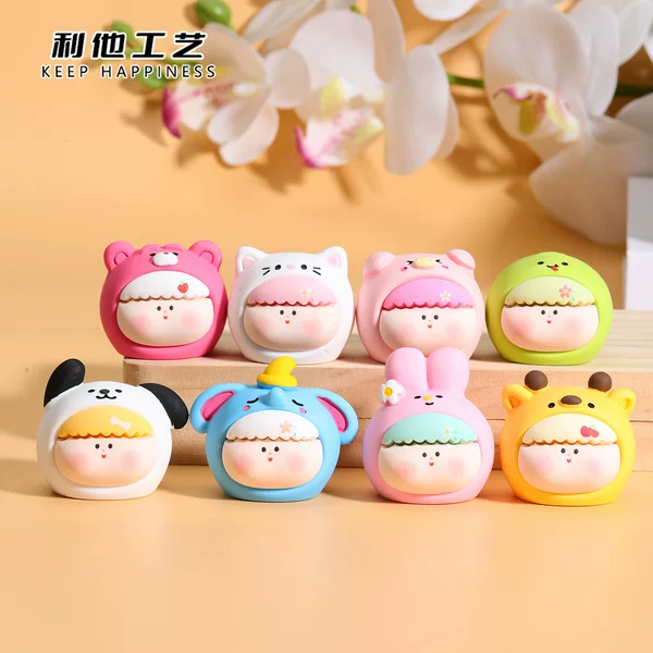Trendy Play Elephant Year of the Snake Desktop Resin Ornaments Wenchuang Blind Bag for Cute Doll Small Ornaments Blind Box