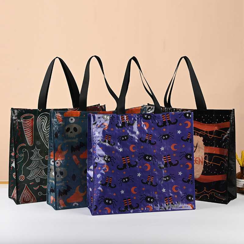 彩印蛇皮编织袋定做手提编织购物袋加厚pp塑料覆膜购物礼品袋定制